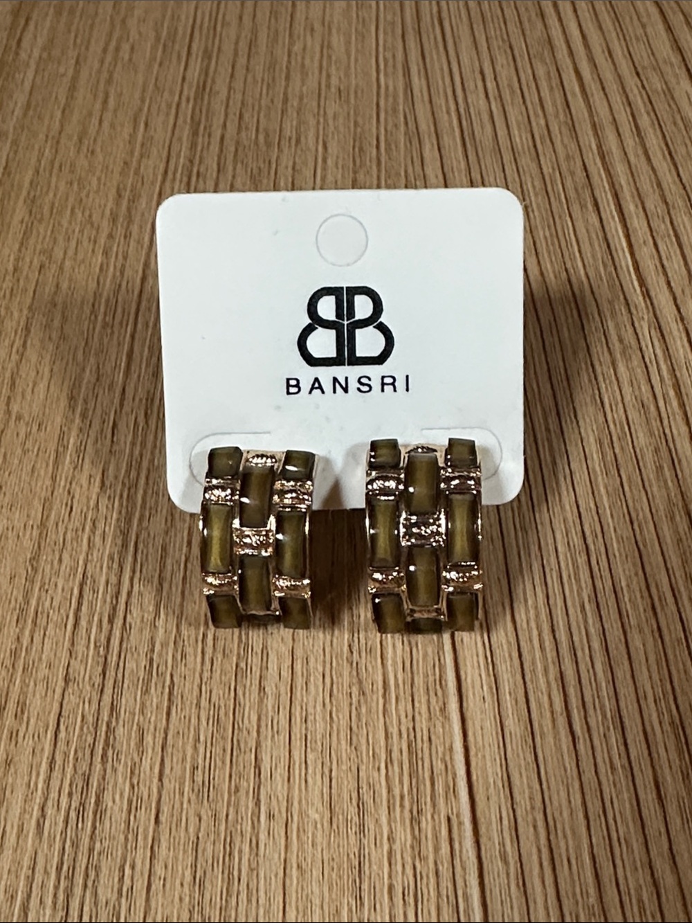 BANSRI Gold and Green Earrings